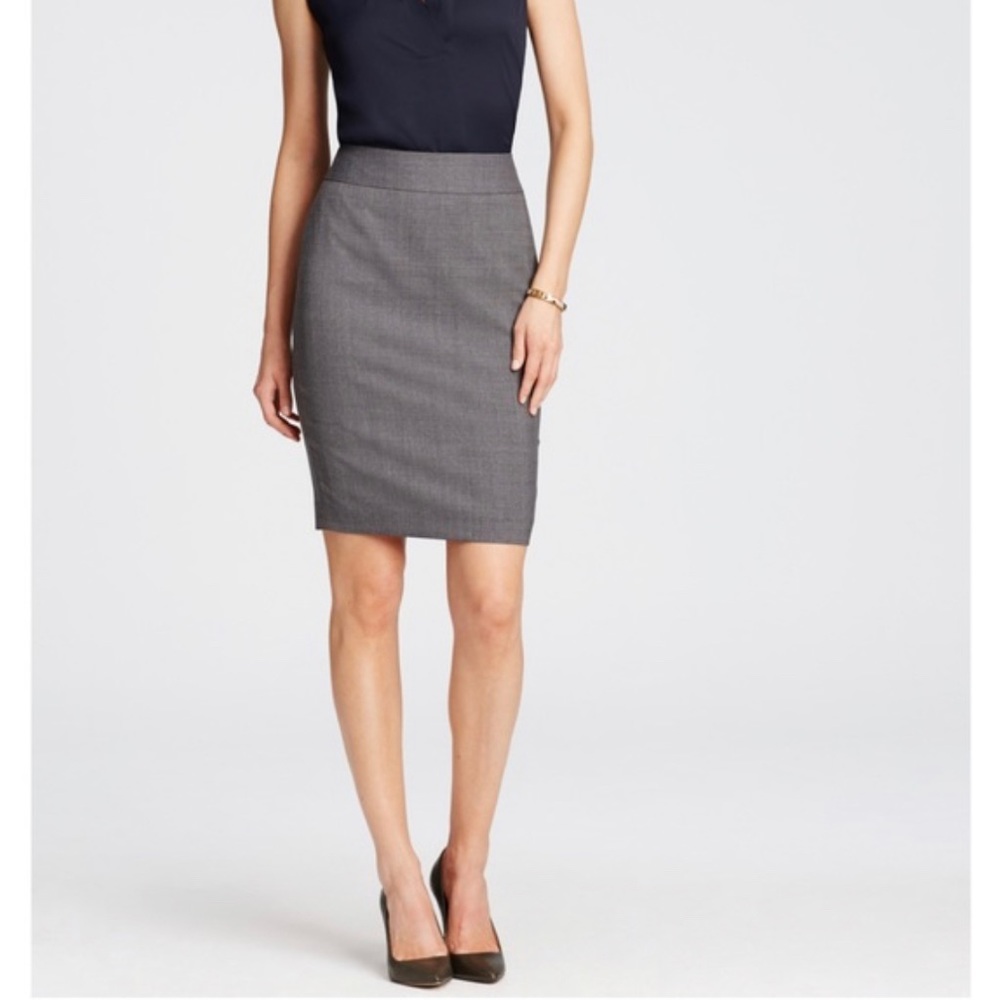 Ann Taylor Petite Gray Skirt